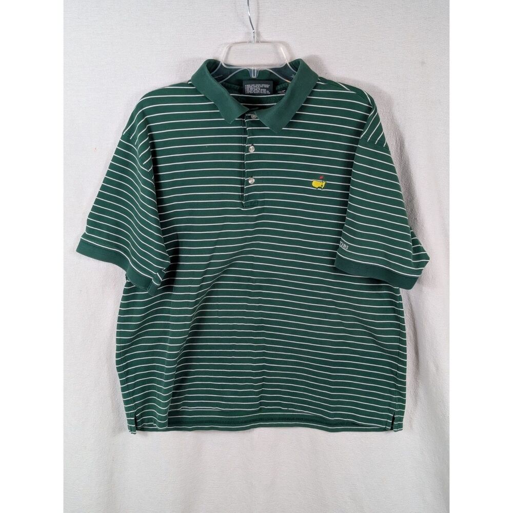 Masters Collection 60's Two-Ply Mercerized Striped Polo Green Men's Size XL